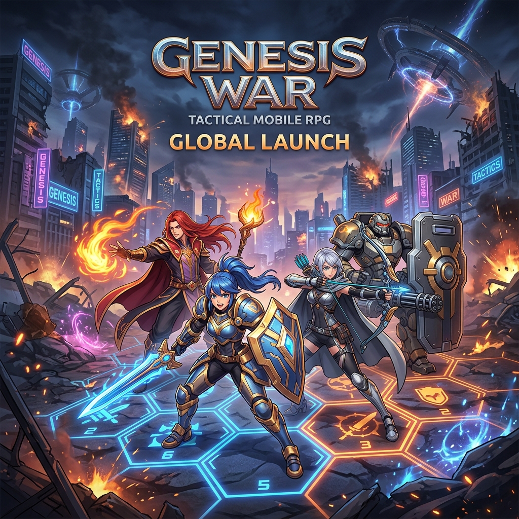 Genesis War goes global: turn-based tactics, hero-collecting, and a launch event buffet designed to hook you fast