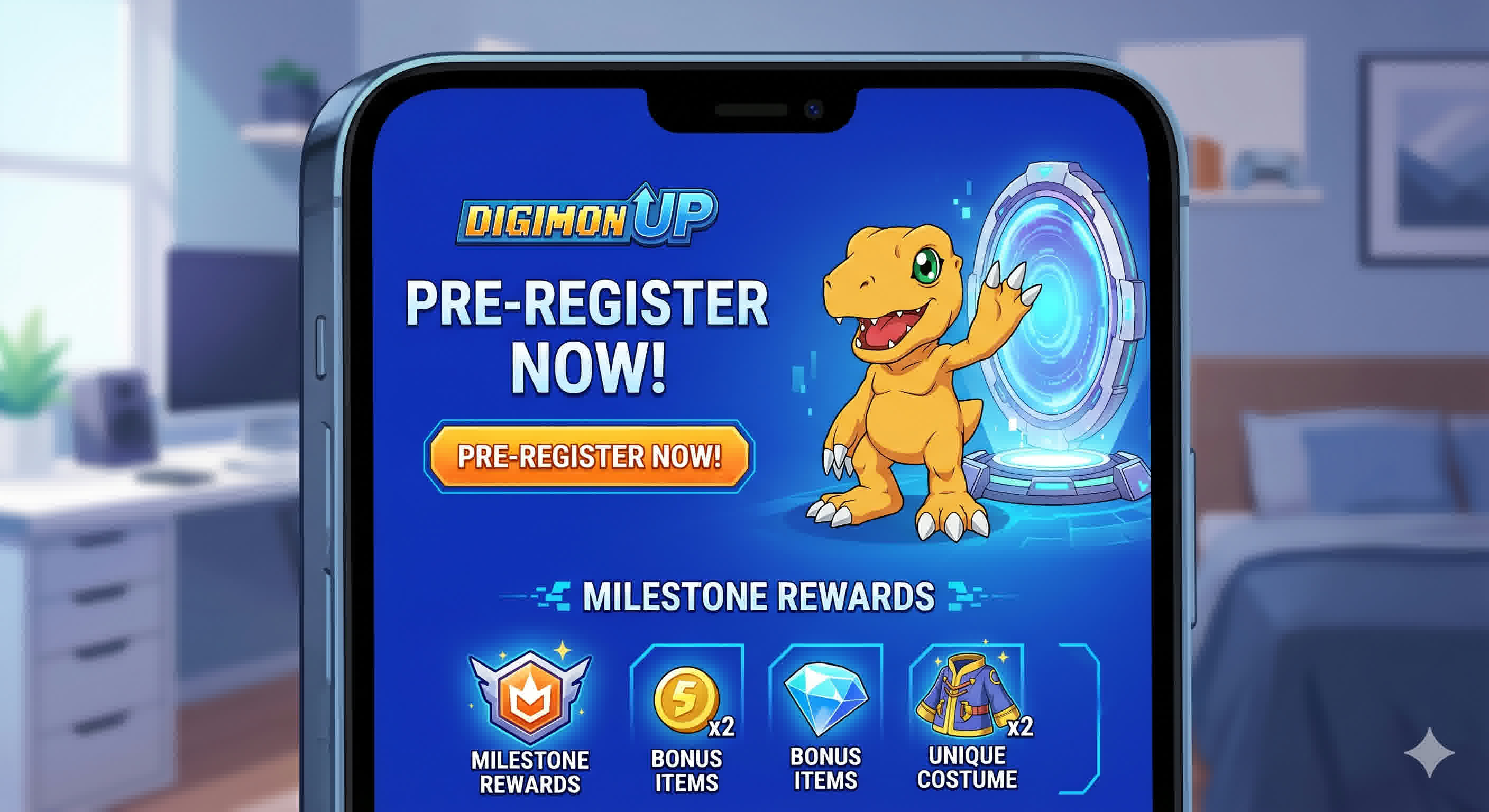 Digimon UP opens the gates: pre-reg is live, milestone rewards teased, and Bandai’s ‘daily-life Digimon’ pitch gets real