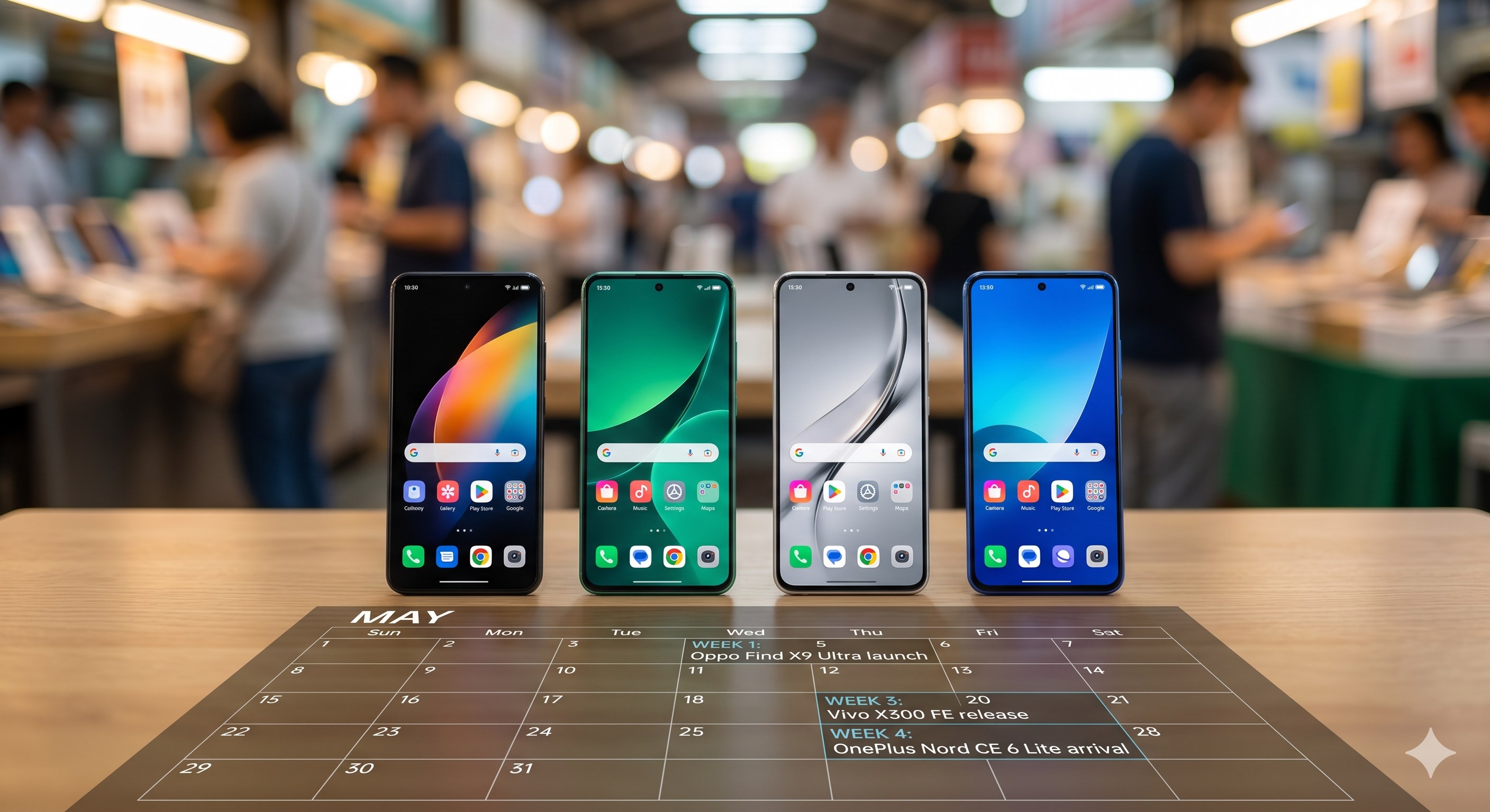May's phone pipeline looks crowded — Oppo, Vivo, and OnePlus line up launches across flagship and midrange tiers