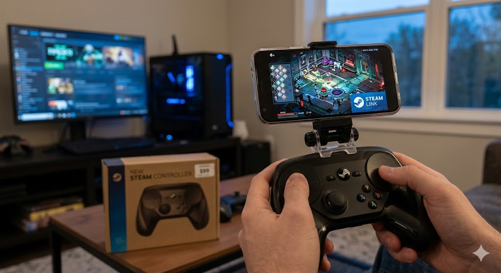 Valve’s new Steam Controller arrives with a clear Steam Link angle for mobile players