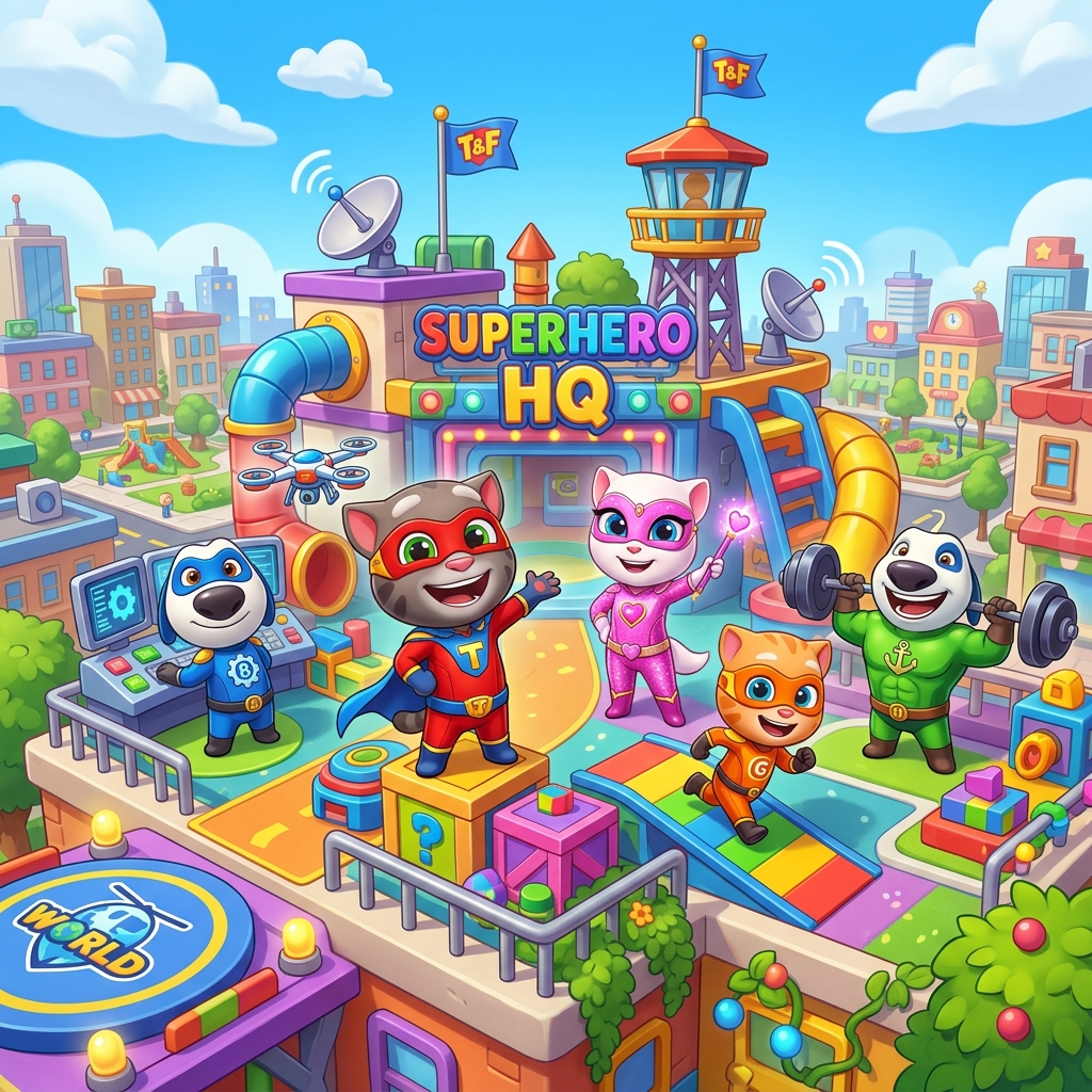 Talking Tom & Friends: World adds Superhero HQ and a tap-happy Meme Scene