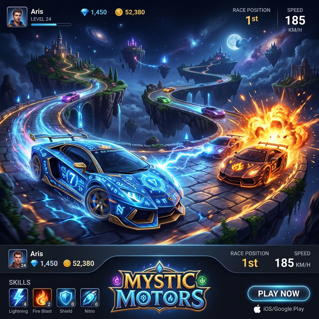 Mystic Motors races onto mobile with spells, PvP and magical car chaos