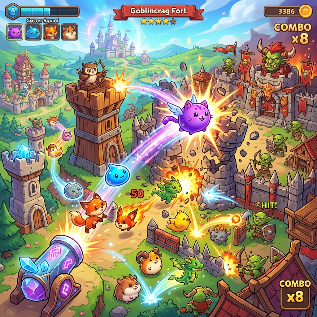 Clash of Critters mixes tower defense, creature collecting and pinball combat