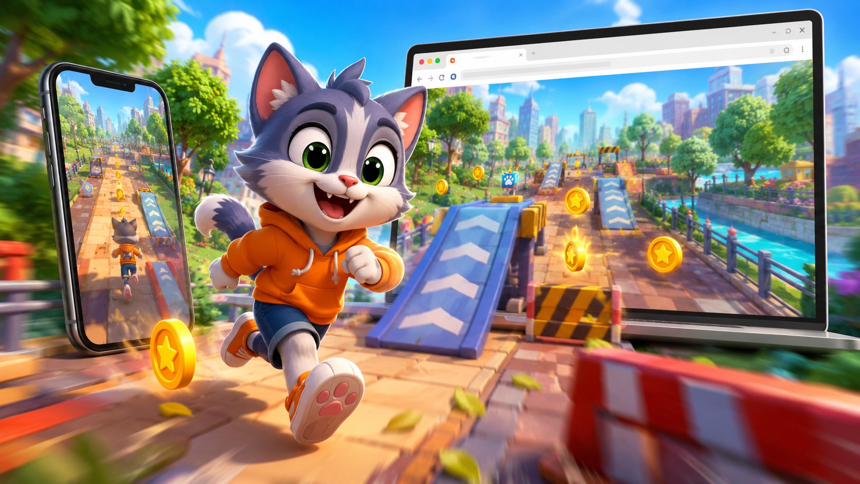 Talking Tom Gold Run jumps from mobile screens to browsers through Poki