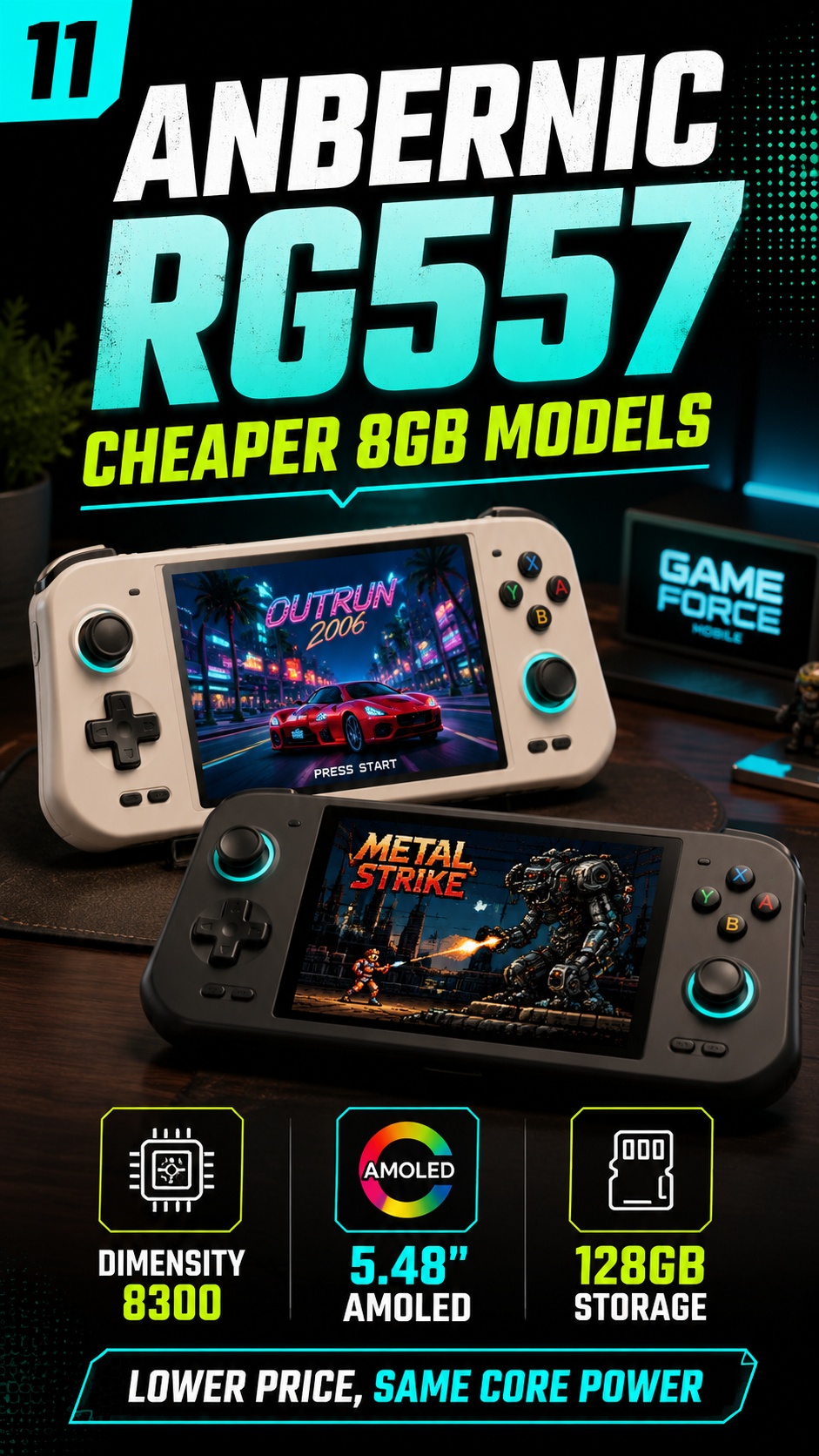 Anbernic RG557 gets cheaper 8GB models while keeping the important gaming bits