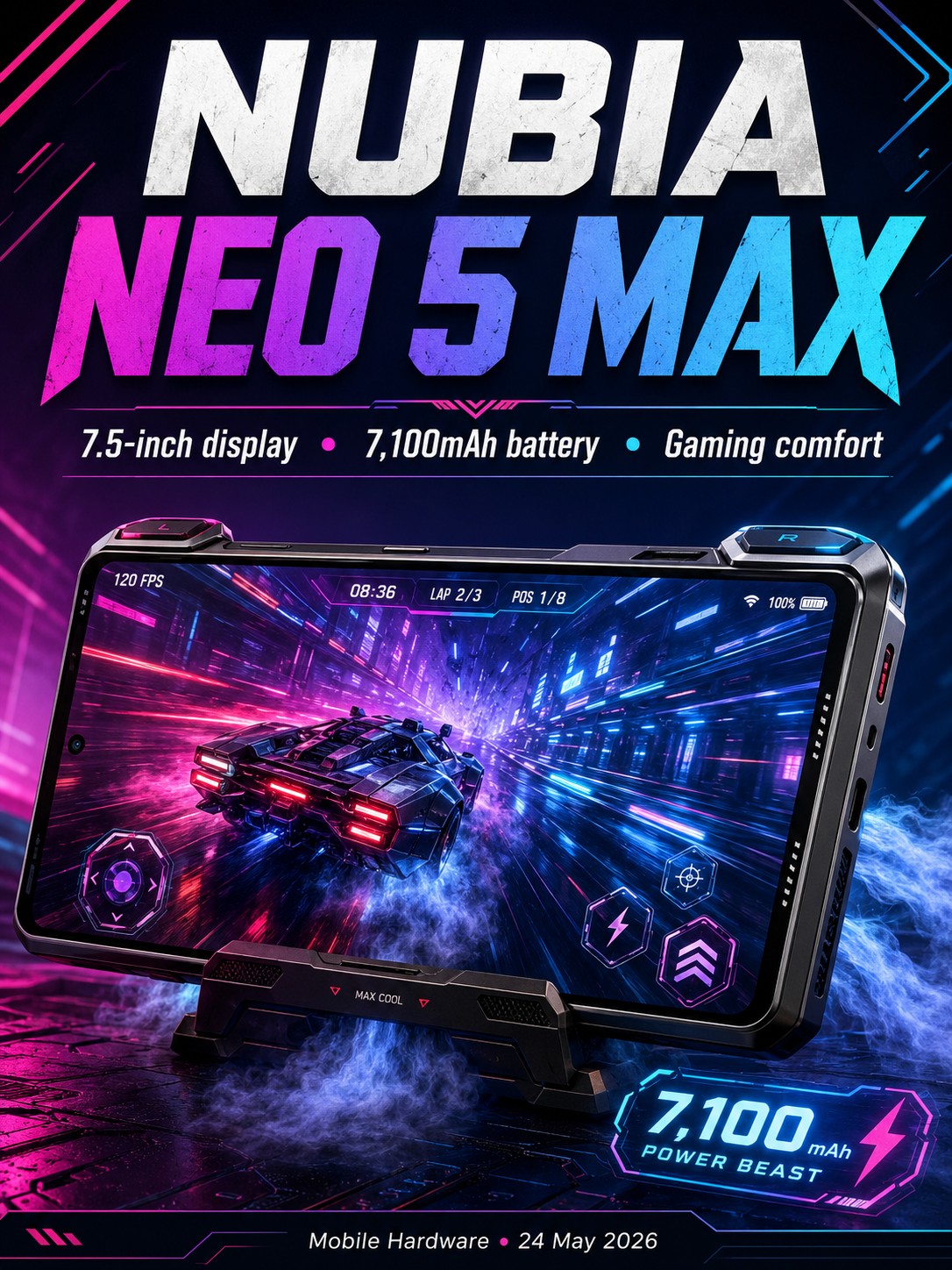 Nubia Neo 5 Max goes huge with a 7.5-inch screen for mobile gaming comfort