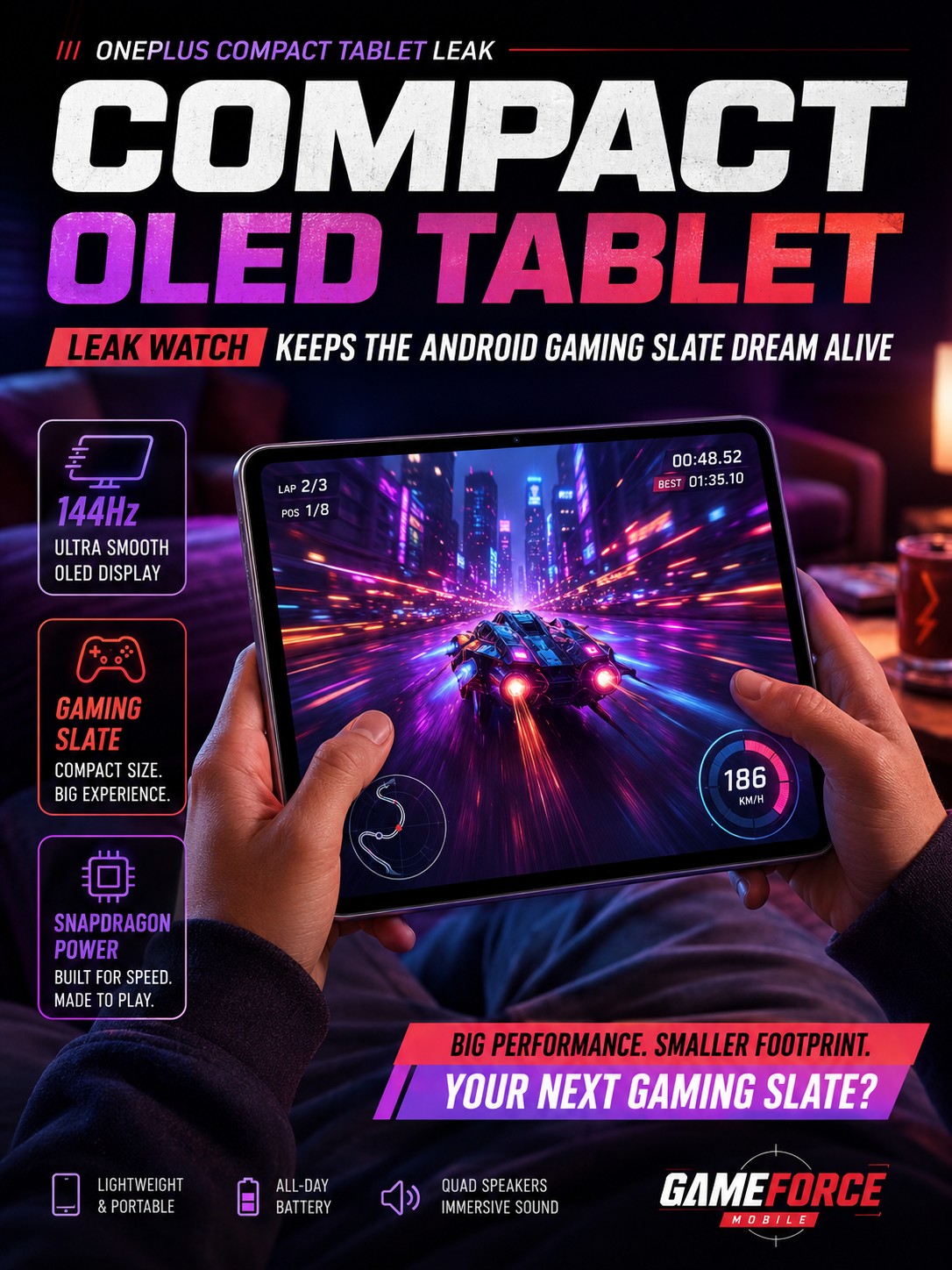 OnePlus compact OLED tablet leak keeps the Android gaming slate dream alive