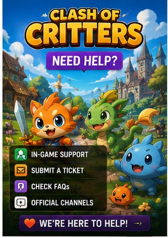 Clash of Critters support guide arrives because cute monsters still create technical problems