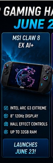 MSI Claw 8 EX AI+ turns Computex into an Intel handheld showcase