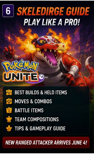 Pokémon Unite’s Skeledirge guide gets players ready for vocal battlefield chaos