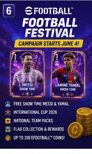 eFootball 2026 Football Festival starts with free stars and national-team pressure