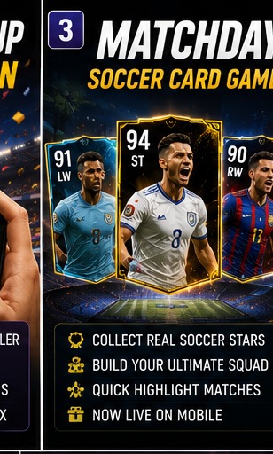 Matchday: Soccer Card Game is now live for mobile football card collectors