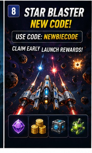 Star Blaster code NEWBIECODE gives space roguelike players early launch freebies