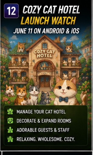 Cozy Cat Hotel lines up June 11 for players who want cats instead of chaos