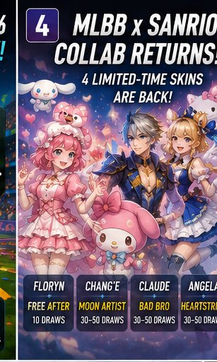 MLBB x Sanrio returns with Floryn, Chang’e, Claude and Angela skins