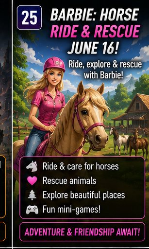 Barbie: Horse Ride & Rescue heads for a June 16 mobile launch