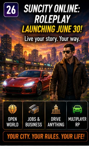 SunCity Online: RolePlay prepares a June 30 open-world life sim launch