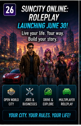 SunCity Online: RolePlay prepares a June 30 open-world life sim launch
