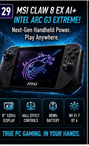 MSI Claw 8 EX AI+ keeps Intel Arc G3 Extreme in the handheld spotlight