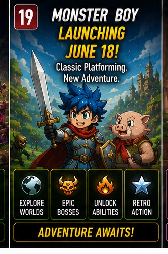 Monster Boy prepares a June 18 mobile action-platformer arrival