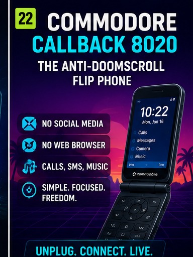 Commodore returns with a retro anti-doomscrolling flip phone