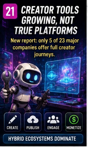 Creator features are growing faster than true platforms