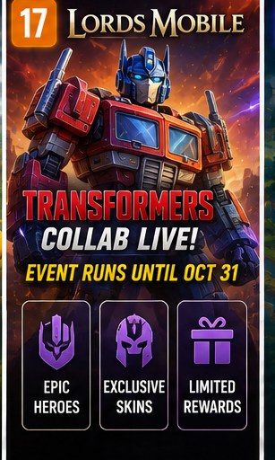 Lords Mobile begins Transformers collaboration