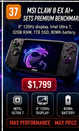 MSI Claw 8 EX AI+ sets a premium benchmark