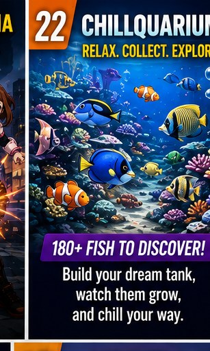 Chillquarium settles into mobile with more than 180 fish to collect