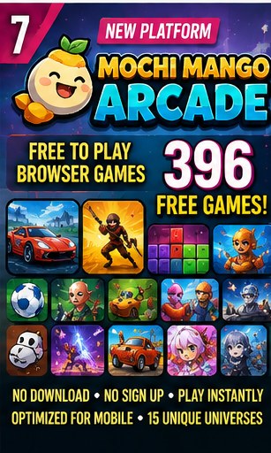 Mochi Mango Arcade launches as a free browser-game platform with 396 playable games