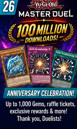 Yu-Gi-Oh! Master Duel continues 100 million download celebration