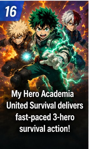 My Hero Academia United Survival turns three-character teams into a mobile survivors-like