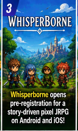 Whisperborne opens pre-registration for a story-driven pixel JRPG on Android and iOS