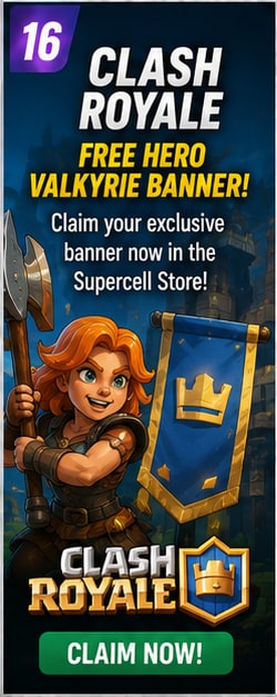 Clash Royale gives players a free Hero Valkyrie Banner through the Supercell Store