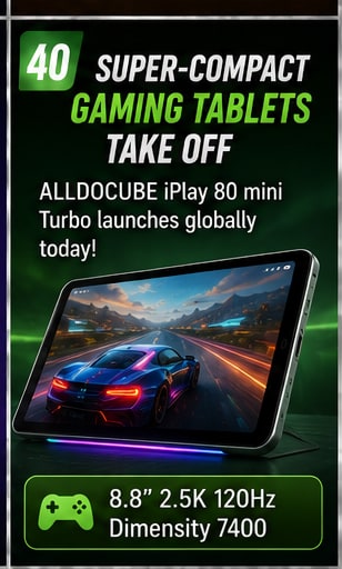 ALLDOCUBE iPlay 80 mini Turbo starts global availability today as compact 120Hz gaming tablet