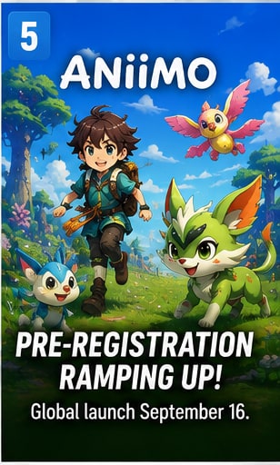Aniimo pre-registration accelerates after September 16 global launch date is confirmed