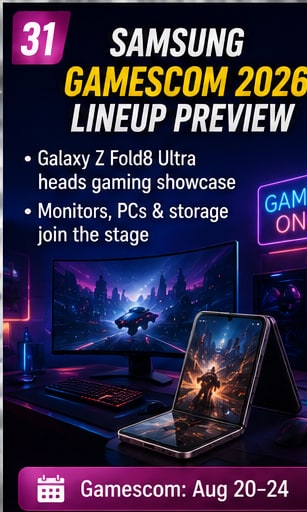 Galaxy Z Fold8 Ultra prepares for Gamescom as Samsung makes foldables part of its gaming strategy
