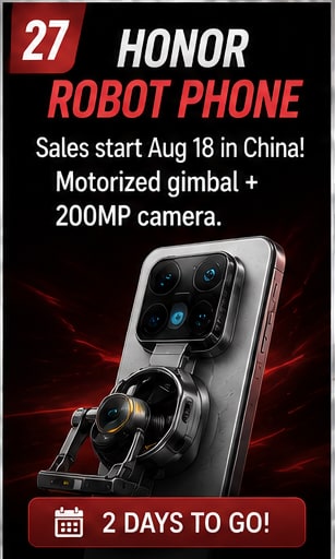 HONOR Robot Phone is two days from Chinese sales with a motorised 200MP gimbal camera