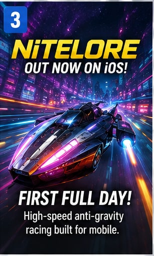 Nitelore enters its first full day on iPhone with anti-gravity racing built specifically for mobile