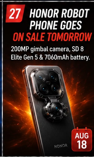 HONOR Robot Phone goes on sale tomorrow in China with motorised 200MP gimbal camera