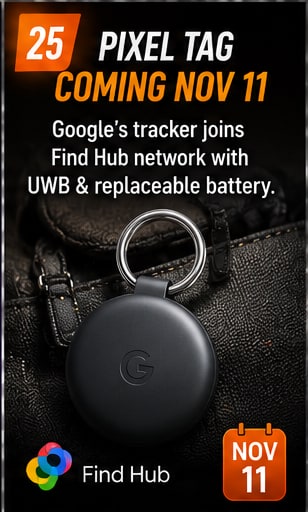 Pixel Tag waits for November while Google's billion-device Find Hub network prepares for first-party hardware