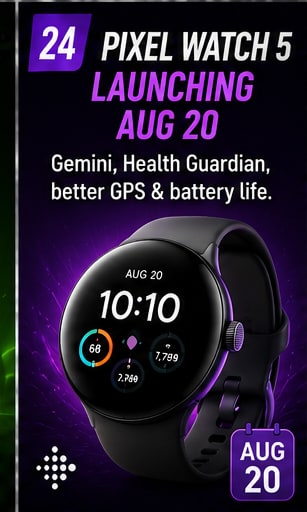 Pixel Watch 5 reaches stores in three days with Gemini and Health Guardian leading Google's pitch