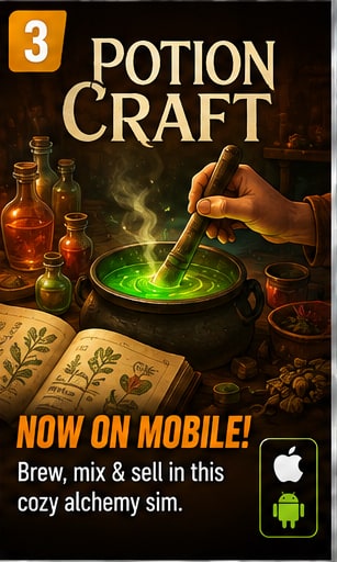 Potion Craft reaches mobile as the tactile alchemy simulator moves naturally to touchscreens