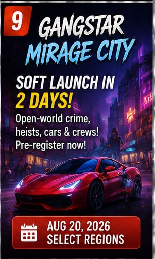 Gangstar Mirage City enters final pre-launch stretch ahead of August 20 mobile soft launch