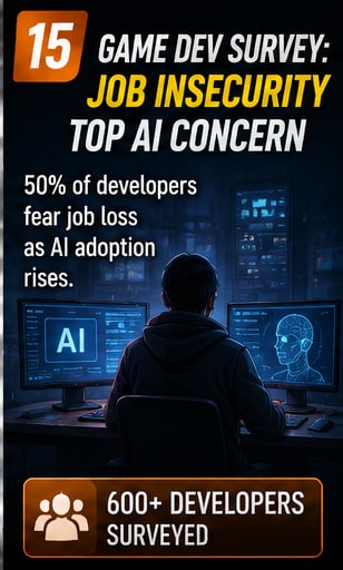 Half of surveyed game developers cite job insecurity as their biggest concern around AI