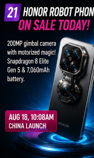 HONOR Robot Phone goes on sale in China today with motorised 200MP gimbal camera