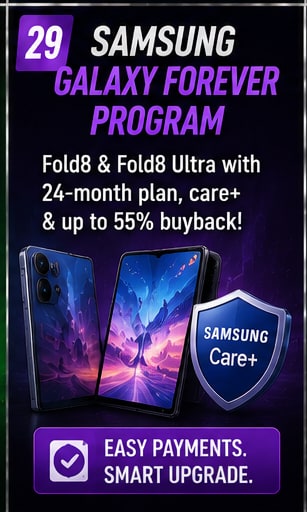 Samsung launches Galaxy Forever ownership programme for Fold8 and Fold8 Ultra in India