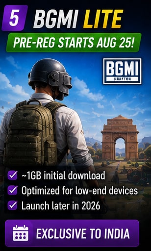 BGMI Lite Android pre-registration begins August 25 in India