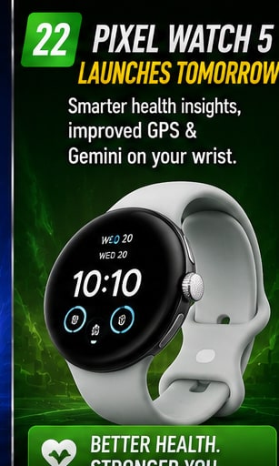 Pixel Watch 5 goes on sale tomorrow with Gemini, better GPS and expanded health analysis