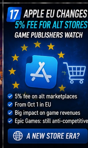 Apple's 5 percent EU alternative-store fee could materially change mobile-game distribution economics